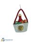 Preview: Cardboard basket with bottle and fruits, ~ 1920