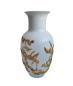 Preview: Art Deco Porzellan Vase Japan mit Messingapplikationen