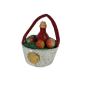 Preview: Cardboard basket with bottle and fruits, ~ 1920