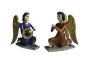 Preview: Pair of nativity angels / 12 cm - carved wood, 19th century