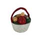 Preview: Cardboard basket with bottle and fruits, ~ 1920