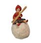 Preview: Heubach Spun Cotton Girl with Ski on snow ball, ca. 1900