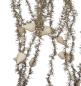 Preview: 4 gold colored tinsel garlands with spun cotton icicles,  ca. 560 cm - ca. 1930