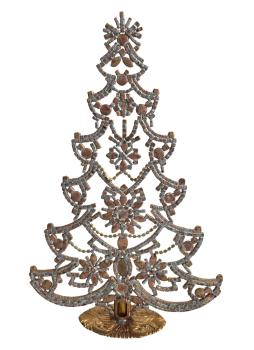 Free standing vintage rhinestone Christmas tree - Prong Set Stones, 31 cm