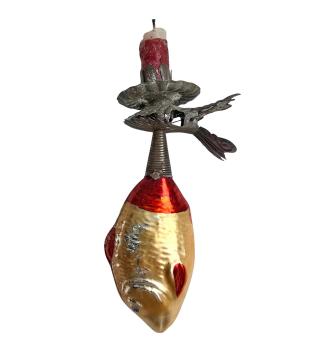 Kerzenhalter mit Glasornament Fisch