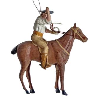 Dresdner Pappe Cowboy / Rodeo Reiter um 1900