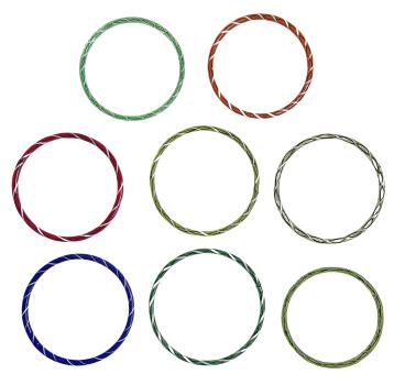 8 Glass rings, Gablonz, ~ 30s