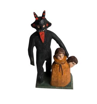 Grulich Devil / Krampus holding sack with children  (7 cm)