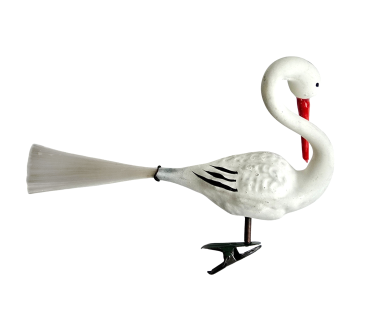 Glasornament,  Storch / Vogel auf Zwicker, ~ 1930