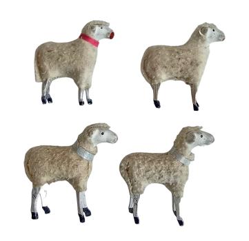 4 German putz wooly sheep, ~ 1930