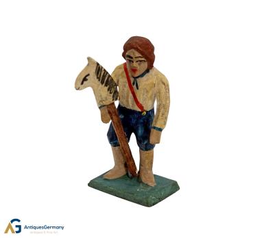 Boy with stick horse  (7 cm)