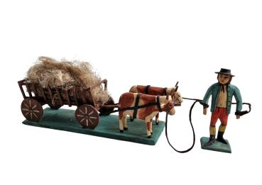 Farmer with Ox cart (7 cm)