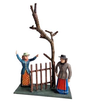 Krippenfigur 2 Frauen am Zaun (7 cm)