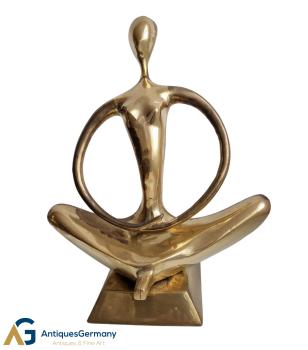 Brass sculpture yoga, mid-20th century