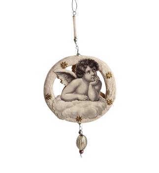 Ornament aus Watte mit Engel Oblate ~ 1920