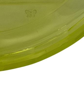 Uranium glass platter, ca. 1930, Curt Schlevogt Gablonz / Heinrich Hoffmann