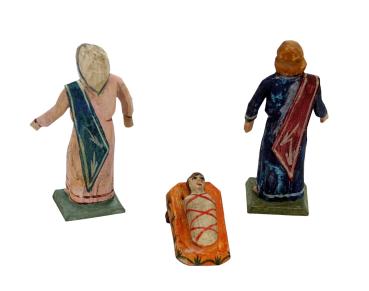 Grulicher Krippenfigur " Heilige Familie, Maria, Josef, Jesus " (7 cm)