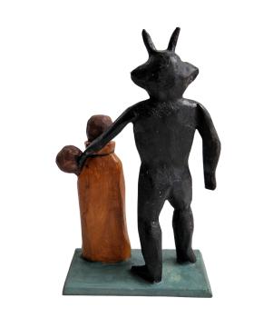 Devil / Krampus holding sack with children (10 cm)