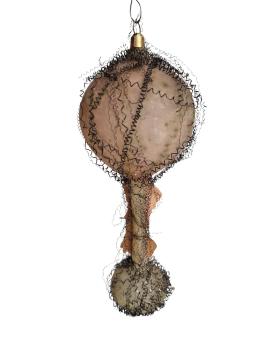 Wire wrapped Balloon with Angel scrap, ~ 1880 / 1900