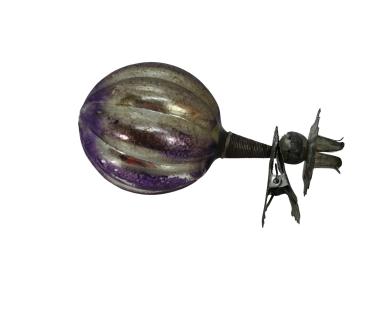 Candle Holder on Clip with  blown glass kugel, ~ 1920