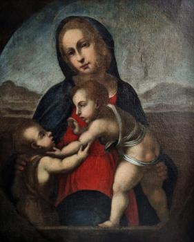 Maria mit Jesus und Johannes, Italien, 17. Jh.