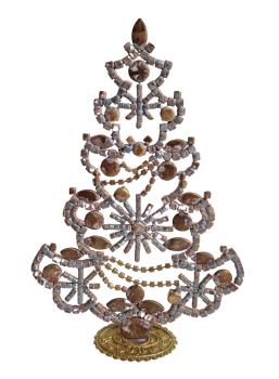 Free standing vintage rhinestone Christmas tree - Prong Set Stones, 19 cm