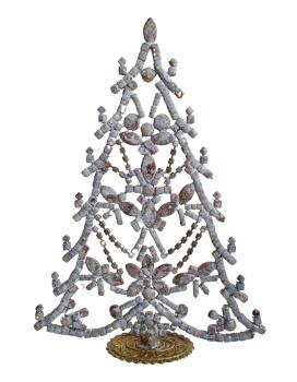 Free standing vintage rhinestone Christmas tree - Prong Set Stones, 18 cm