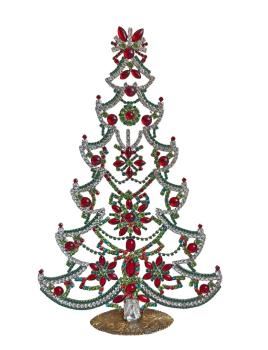 Free standing vintage rhinestone Christmas tree - Prong Set Stones, 31 cm