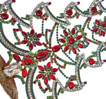 Free standing vintage rhinestone Christmas tree - Prong Set Stones, 31 cm