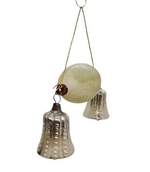 Glass Ornament with bells, ~ 1910