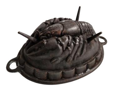 Antique cast iron baking pan, Lobster