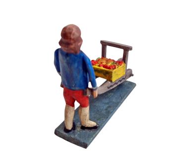 Grulich nativity figure  " Man with barrow and fruits "