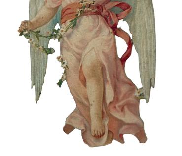 Engel aus geprägter Pappe um 1900