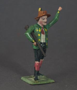 Grulicher Krippenfigur "Jäger"  um 1900 (7 cm)