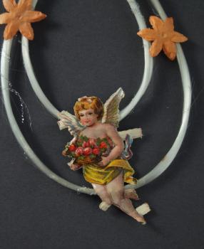 Ornament aus Glasseide mit Engel Oblate, ~ 1920