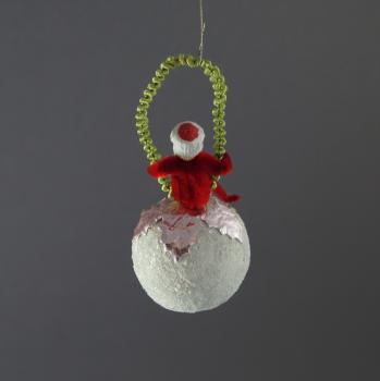 Chenille Santa on Spun Cotton Ball, ca. 1930