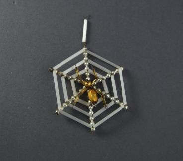 Beaded Glass Ornament, Gablonz ca. 1930 - Spider Web