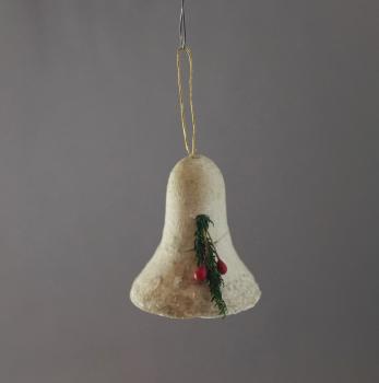 Spun Cotton Bell with red berries, ca. 1920