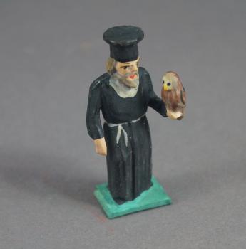 Grulicher Krippenfigur " Priester mit Eule " (5 cm)