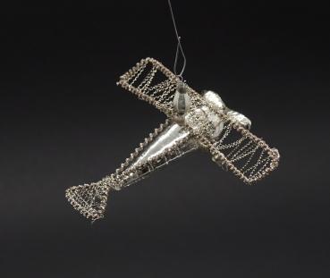 Beaded Glass Ornament,  Airplane