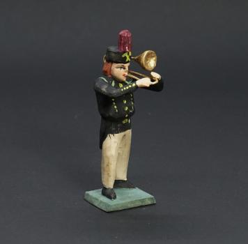 Grulicher Krippenfigur " Bergmann / Musikant mit Euphonium " (7 cm)