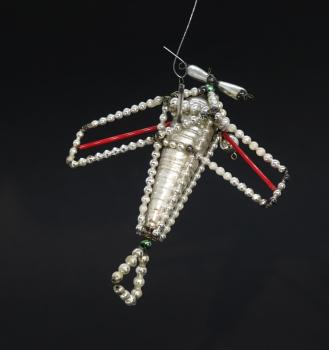 Beaded Glass Ornament,  Airplane, ~ 1930