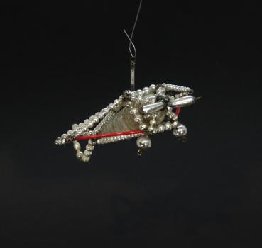 Beaded Glass Ornament,  Airplane, ~ 1930