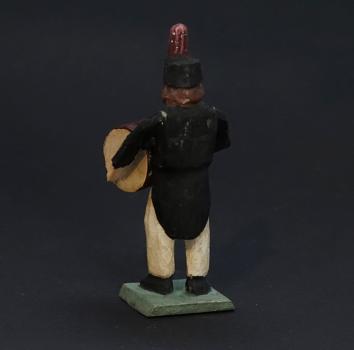 Grulicher Krippenfigur " Bergmann / Musikant mit Trommel " (7 cm)