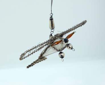 Beaded Glass Ornament,  Airplane