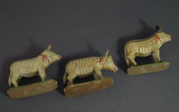 Nativity figure "3 sheep"  ~ 1900