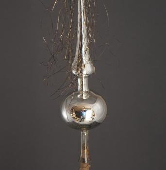 Glass tree topper with tinsel, ~ 1930