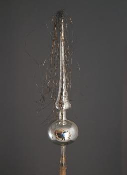 Glass tree topper with tinsel, ~ 1930