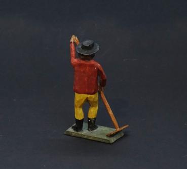 Grulich nativity figure - " Farmer with Rake " (7 cm)