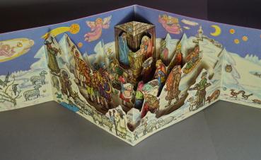 Cardboard Pop-up Nativity Scene - Marie Nekolova 1969
